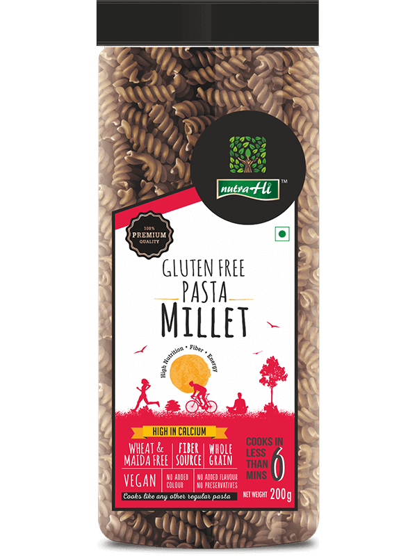Description:
Millet Pasta is high in calcium, Iron and also a source of magnesium of all which are essential for our body.
Key Ingredients:
Millet.
